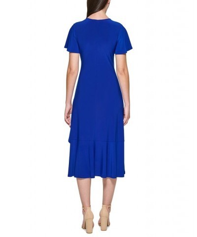 Flutter-Sleeve Midi Dress Cobalt $30.08 Dresses