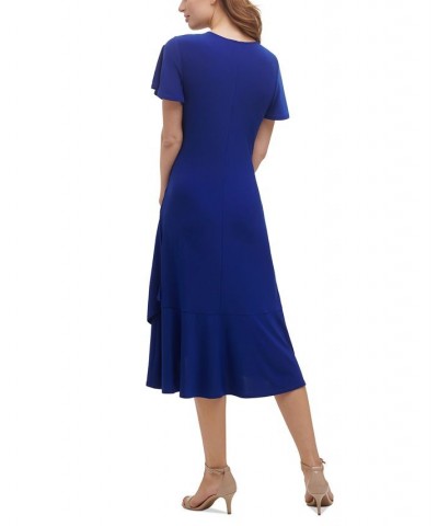 Flutter-Sleeve Midi Dress Cobalt $30.08 Dresses