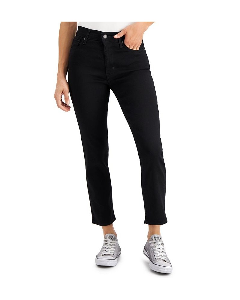 Women's 724 Straight-Leg Cropped Jeans Soft Black $29.40 Jeans