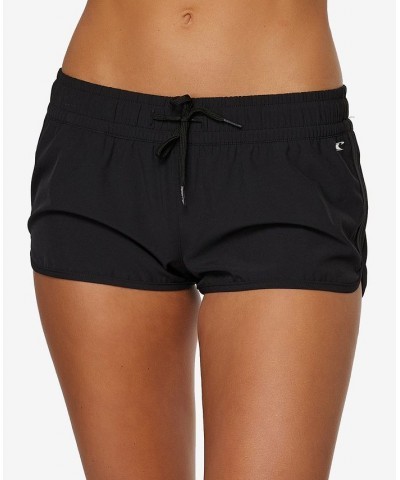 Juniors' Laney Tie-Waist Stretch Board Shorts Black $22.77 Swimsuits