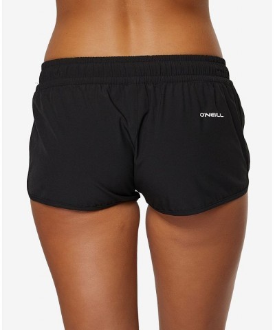 Juniors' Laney Tie-Waist Stretch Board Shorts Black $22.77 Swimsuits