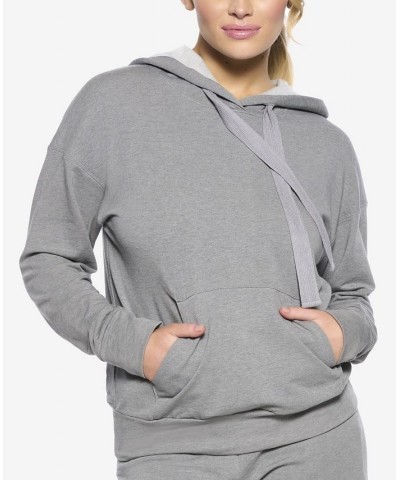 Women's Naturally Soft Plant Dyed Organic French Terry Hoodie Slate $42.57 Sleepwear