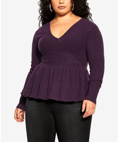 Trendy Plus Size Natalie Jumper Sweater Purple $46.28 Sweaters