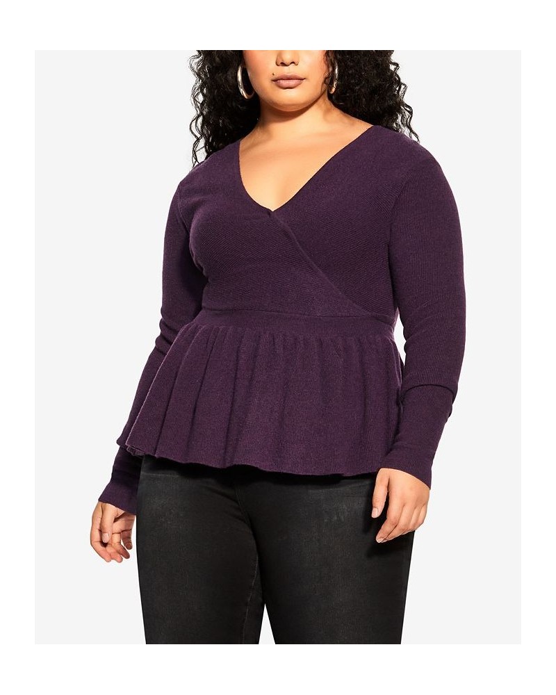 Trendy Plus Size Natalie Jumper Sweater Purple $46.28 Sweaters