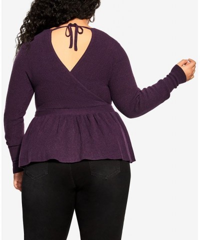 Trendy Plus Size Natalie Jumper Sweater Purple $46.28 Sweaters