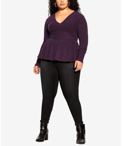 Trendy Plus Size Natalie Jumper Sweater Purple $46.28 Sweaters