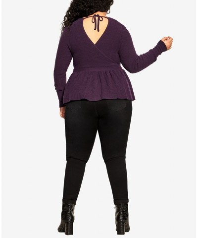 Trendy Plus Size Natalie Jumper Sweater Purple $46.28 Sweaters