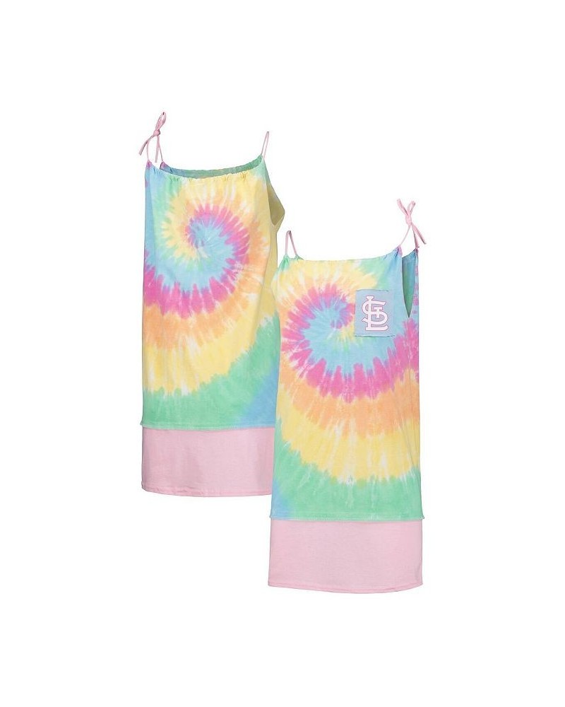 Women's White St. Louis Cardinals Tie-Dye Tank Dress White $31.79 Dresses