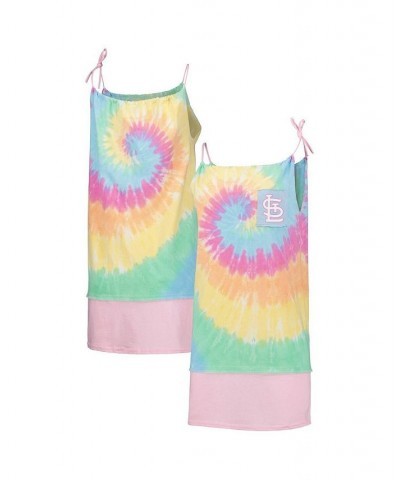 Women's White St. Louis Cardinals Tie-Dye Tank Dress White $31.79 Dresses