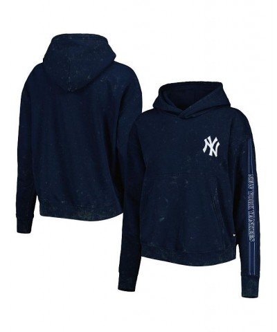 Women's Navy New York Yankees Marble Pullover Hoodie Navy $36.30 Sweatshirts