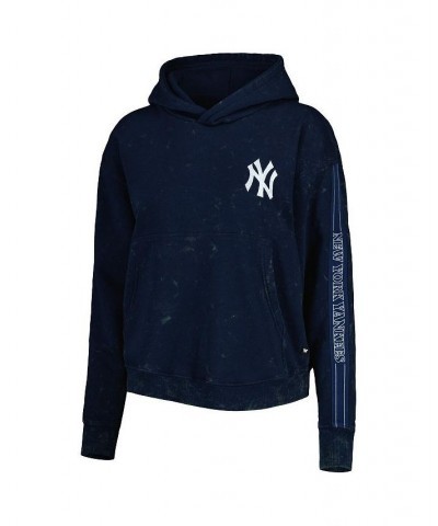 Women's Navy New York Yankees Marble Pullover Hoodie Navy $36.30 Sweatshirts