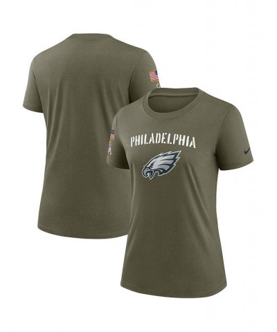 Women's Olive Philadelphia Eagles 2022 Salute To Service Legend T-shirt Olive $32.99 Tops