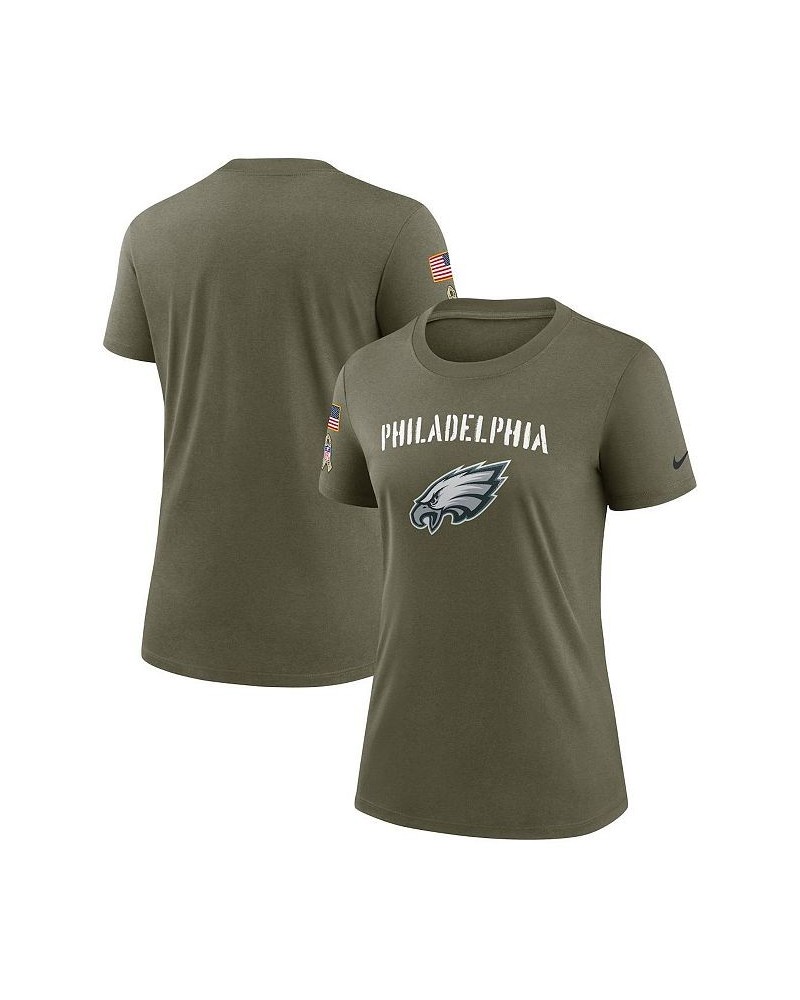 Women's Olive Philadelphia Eagles 2022 Salute To Service Legend T-shirt Olive $32.99 Tops