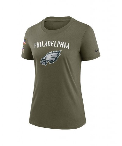 Women's Olive Philadelphia Eagles 2022 Salute To Service Legend T-shirt Olive $32.99 Tops