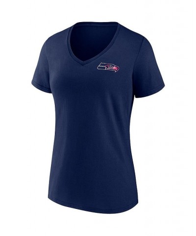 Women's Branded College Navy Seattle Seahawks Team Mother's Day V-Neck T-shirt Navy $15.91 Tops