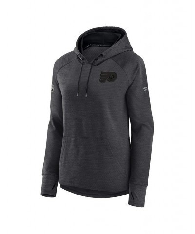 Women's Philadelphia Flyers Authentic Pro Road Performance Raglan Pullover Hoodie Heather Charcoal $41.40 Sweatshirts