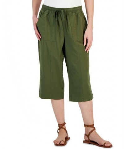 Petite Solid Quinn Cotton Capri Pants Winter Moss $13.49 Pants