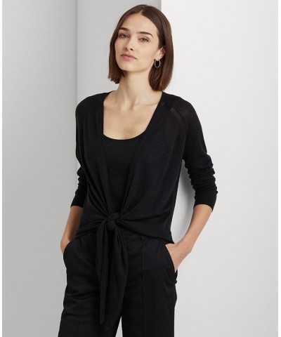 Linen-Blend Sweater Polo Black $42.71 Sweaters