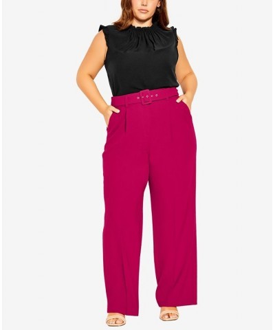 Trendy Plus Size Set the Tone Pants Lipstick $50.49 Pants