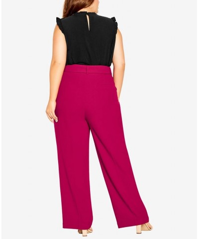 Trendy Plus Size Set the Tone Pants Lipstick $50.49 Pants