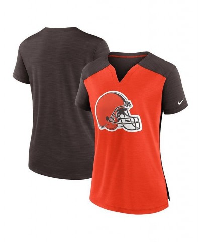 Women's Orange Brown Cleveland Browns Impact Exceed Performance Notch Neck T-shirt Orange, Brown $19.80 Tops