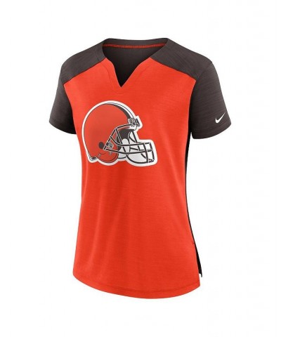 Women's Orange Brown Cleveland Browns Impact Exceed Performance Notch Neck T-shirt Orange, Brown $19.80 Tops