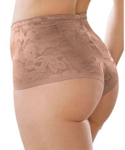 Women's Floral Cheeky Smoothing Shaper Panty 012993 Brown $23.40 Shapewear