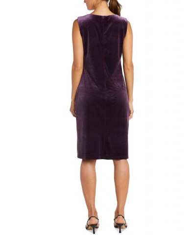 Petite Velvet Dress & 3/4-Sleeve Jacket Plum $52.32 Dresses