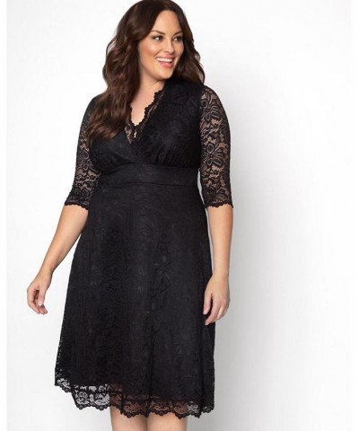 Women's Plus Size Mademoiselle Lace Dress Black $73.92 Dresses