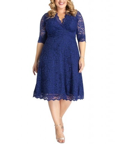 Women's Plus Size Mademoiselle Lace Dress Black $73.92 Dresses