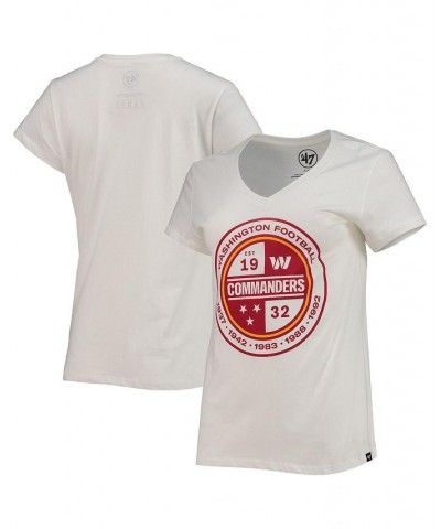 Women's '47 White Washington Commanders Imprint Ultra Rival V-Neck T-shirt White $20.58 Tops