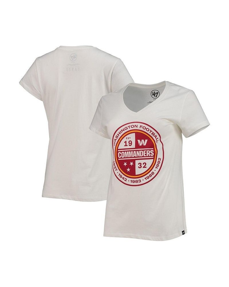 Women's '47 White Washington Commanders Imprint Ultra Rival V-Neck T-shirt White $20.58 Tops