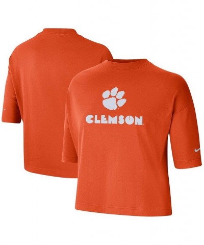 Women's Orange Clemson Tigers Crop Performance T-shirt Orange $18.90 Tops