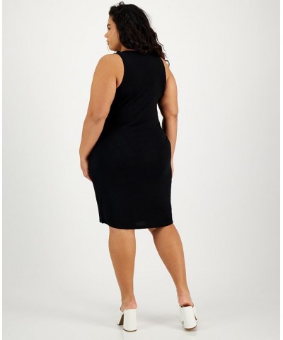 Plus Size Sleeveless Crewneck Knit Mini Dress Deep Black $23.59 Dresses