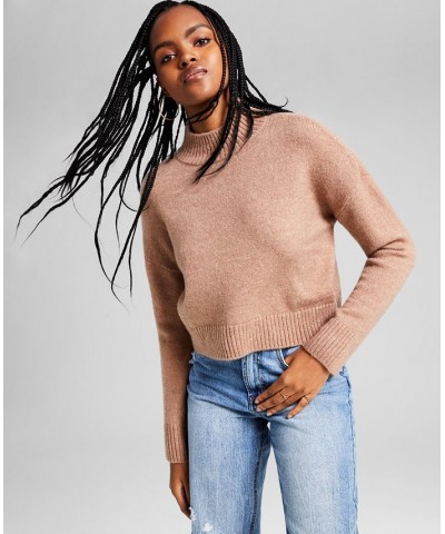 Women's Mock-Neck Long-Sleeve Sweater Almondine $13.79 Sweaters