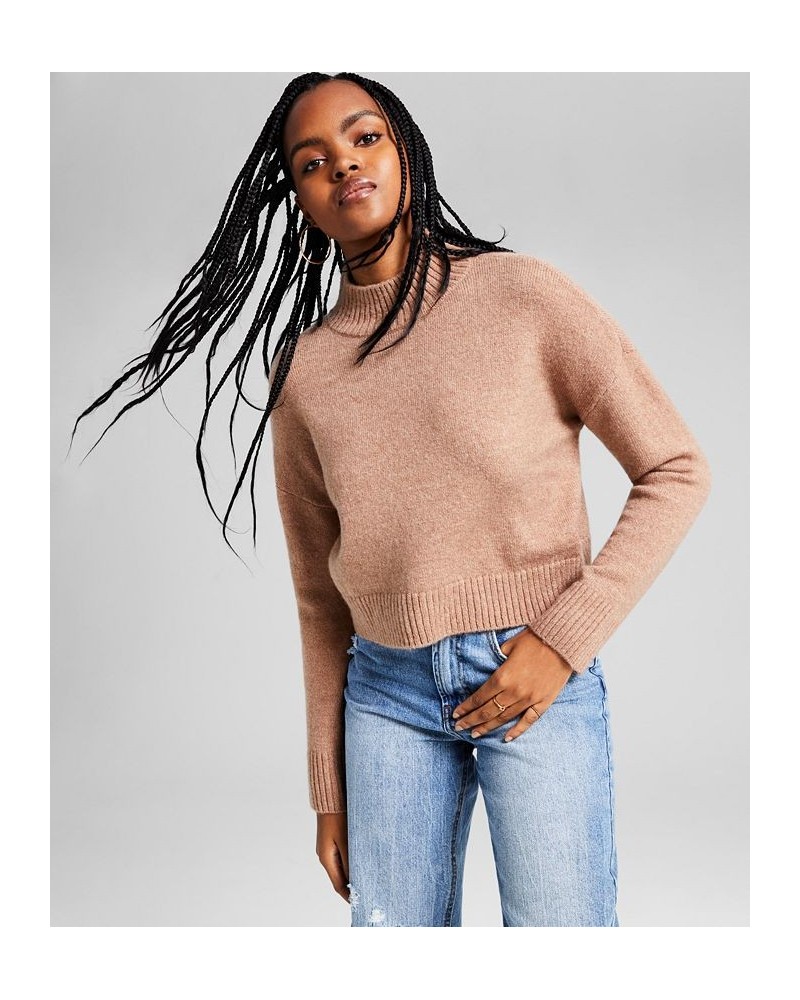 Women's Mock-Neck Long-Sleeve Sweater Almondine $13.79 Sweaters