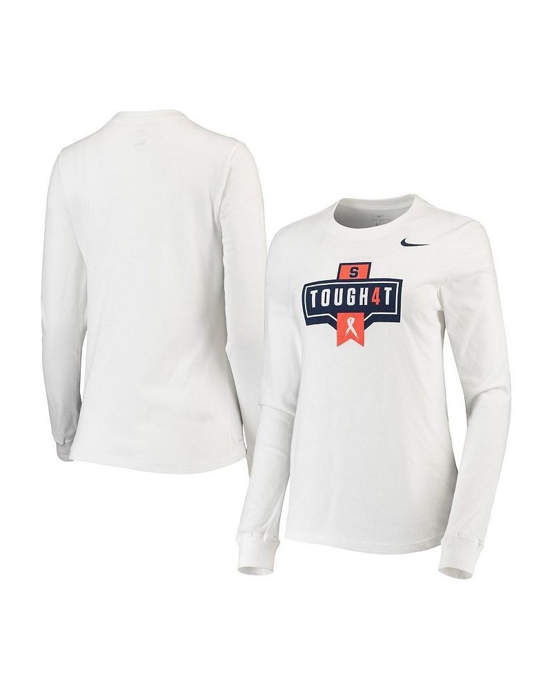 Women's White Syracuse Orange Tough4T Performance Long Sleeve T-shirt White $21.00 Tops