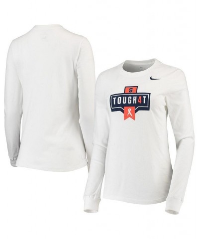 Women's White Syracuse Orange Tough4T Performance Long Sleeve T-shirt White $21.00 Tops