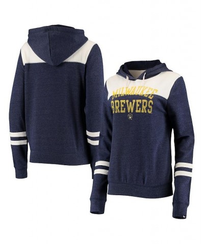 Women's Heathered Navy White Milwaukee Brewers Colorblock Tri-Blend Pullover Hoodie Heathered Navy, White $28.70 Sweatshirts