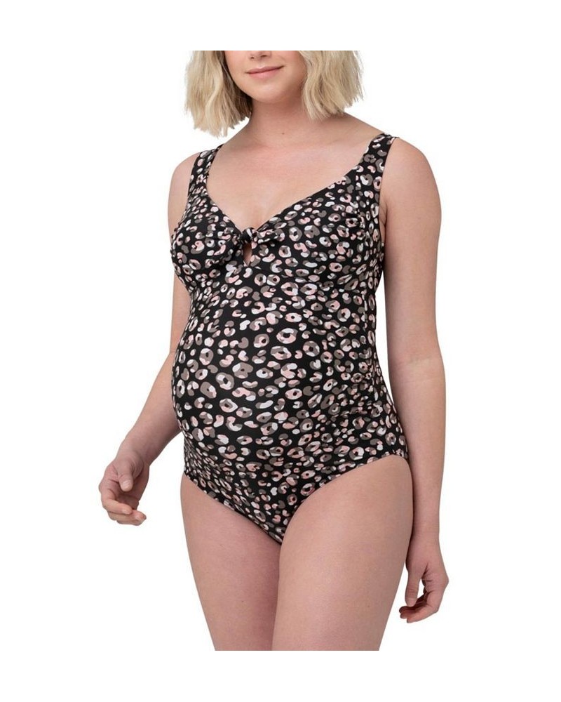 Sahara Tie Front One Piece Swimsuit Black $51.84 Swimsuits