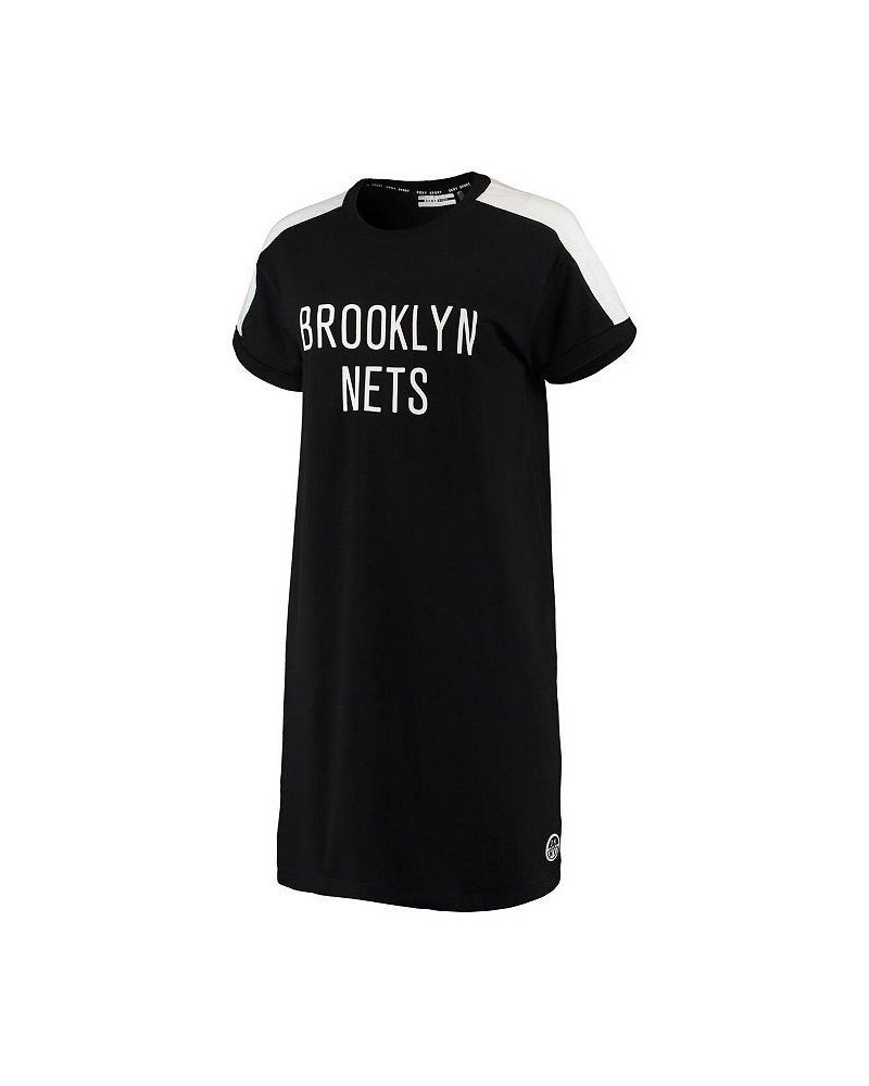 Women's Black Brooklyn Nets Robyn Sneaker Dress Black $29.40 Dresses