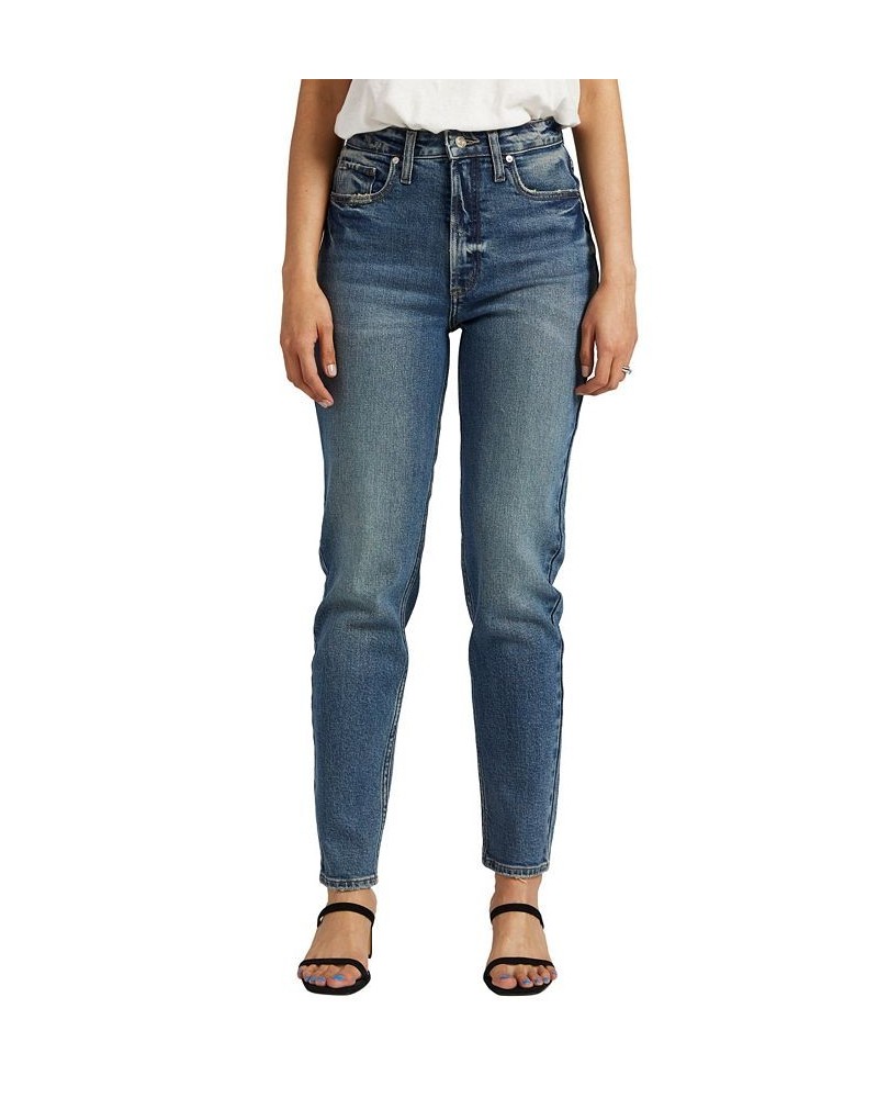 Women's High Rise Tapered Leg Mom Jeans Indigo $37.60 Jeans