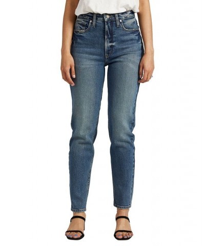 Women's High Rise Tapered Leg Mom Jeans Indigo $37.60 Jeans