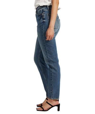 Women's High Rise Tapered Leg Mom Jeans Indigo $37.60 Jeans