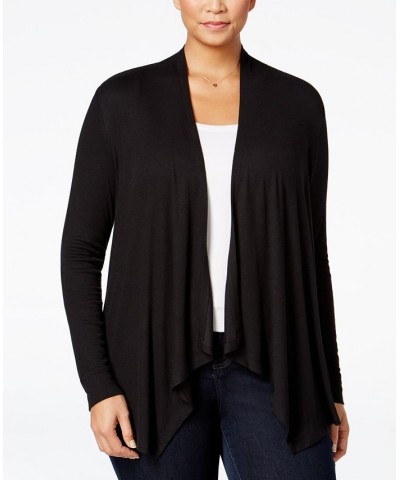 Plus Size Draped Cardigan Black $23.06 Sweaters