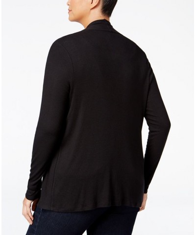 Plus Size Draped Cardigan Black $23.06 Sweaters