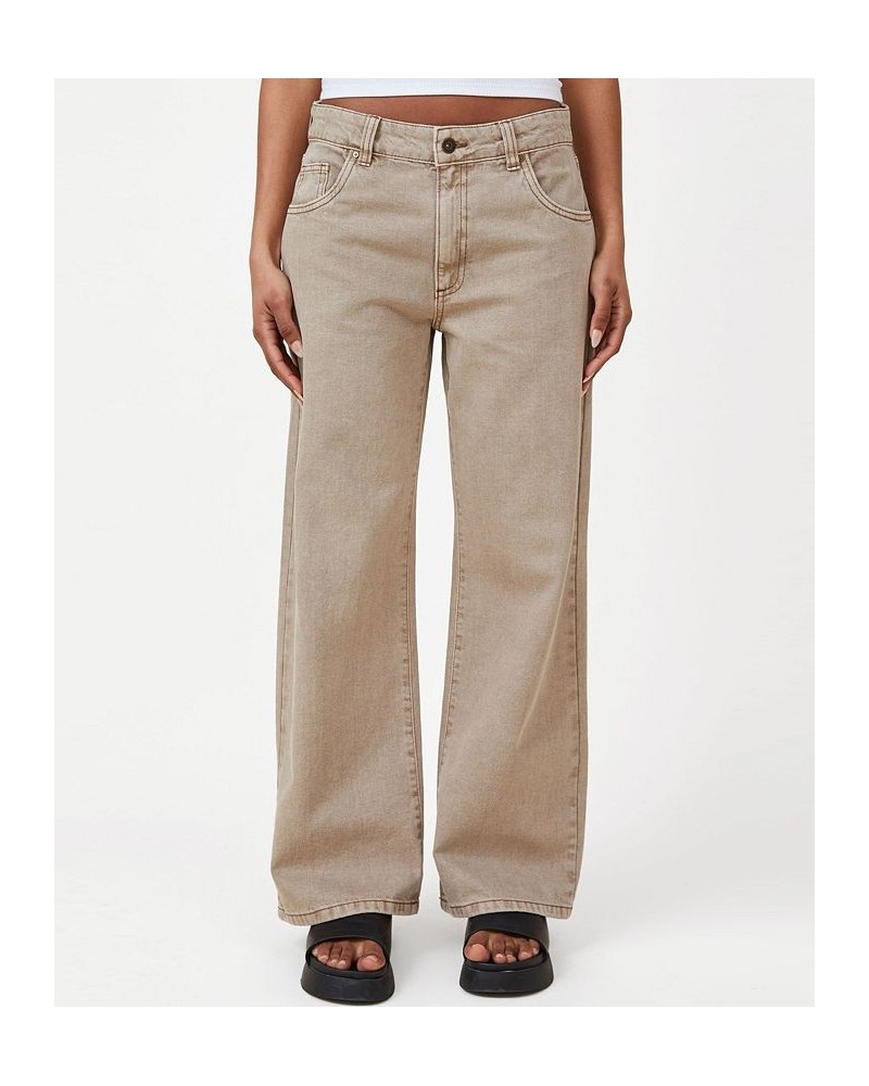 Women's Low Rise Baggy Jeans Earthy Sand $32.90 Jeans