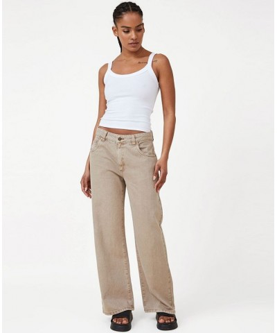 Women's Low Rise Baggy Jeans Earthy Sand $32.90 Jeans