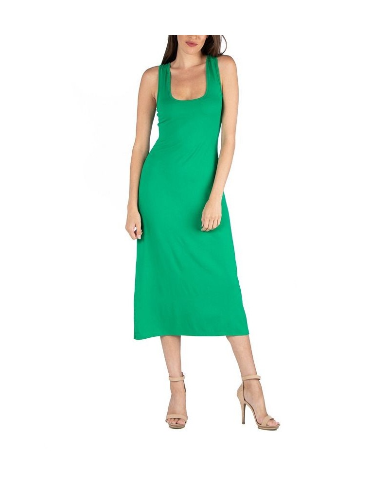 Scoop Neck Maxi Dress with Racerback Detail Green $20.34 Dresses