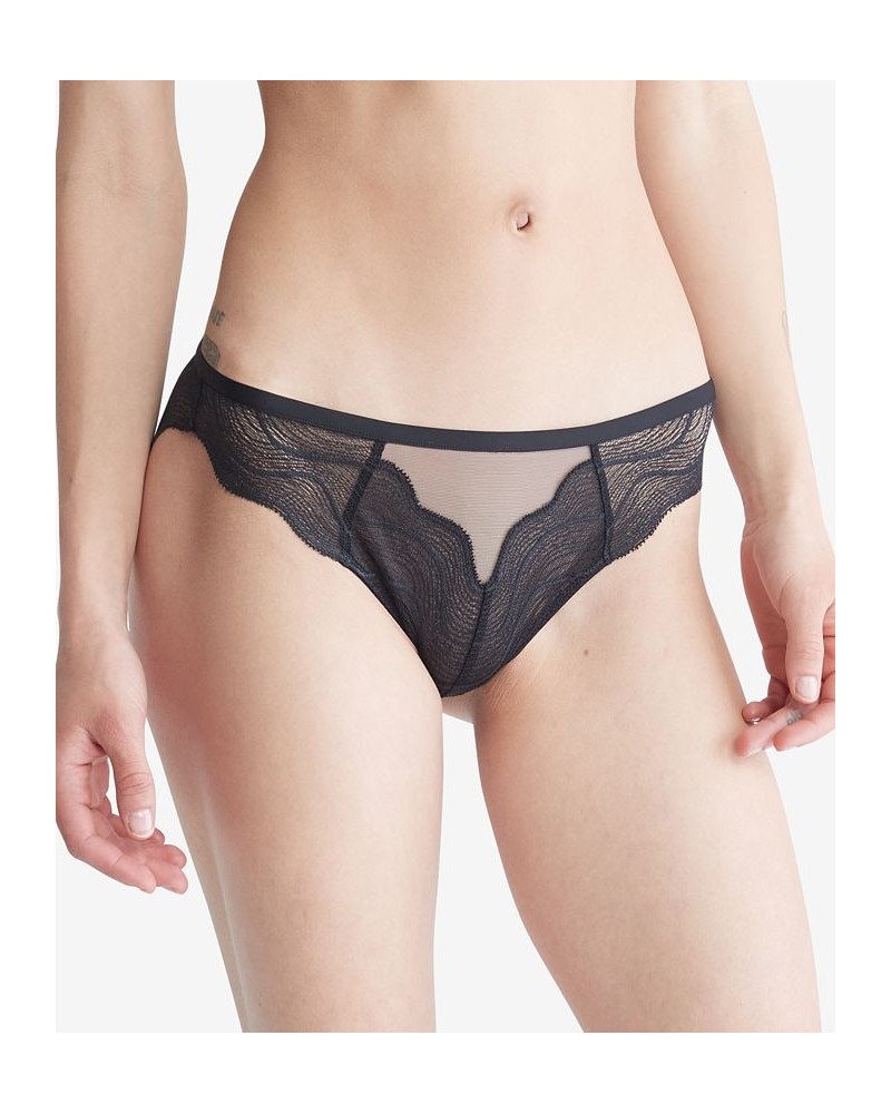 Women's Graphic Lace Bikini Underwear QF6950 Black $16.94 Panty